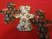 reusable menstrual pads (set of 3 ) skulls / zombies / the walking dead.