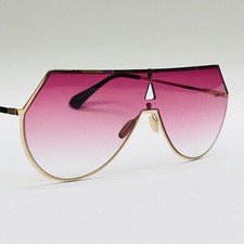 Shield Sunglasses Oversized Purple Ombre Lens Gold Frame Fashion Sunnies UV400