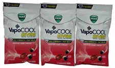 Vicks VapoCOOL Severe Cherry Freeze Medicated Drops 18ct – 3 Pack – EXP 08/2027