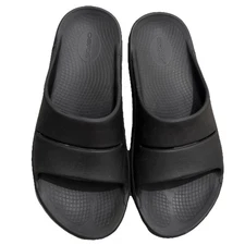 OOFOS OOahh Mens 10 Black US Recovery Lightweight Sport Slides Sandals Women 12