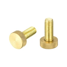 Knurled Thumb Screws, M10x25mm Flat Brass Bolts Grip Knobs Fasteners 2Pcs