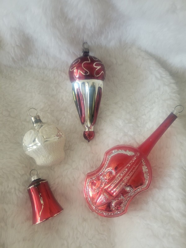 VINTAGE  German Poland MERCURY GLASS CHRISTMAS ORNAMENT