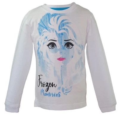 Frozen Langarmshirt Elsa Weiß Mädchen Gr. 98 - 116 Disney Eiskönigin - Bild 1 von 2