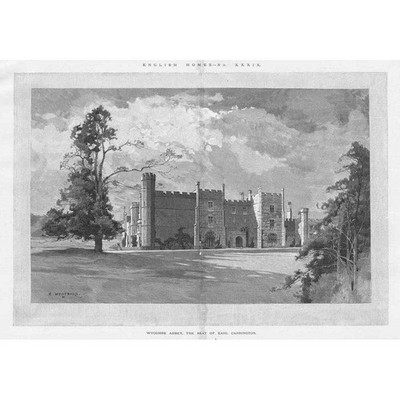 WYCOMBE ABBEY Buckinghamshire, The Seat of Earl Carrington - Antique Print 1895