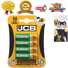 JCB Rechargeable AA Batteries - 4-Pack, 2400mAh High Capacity and Versatile 11.99 per battery