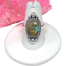 Royston Turquoise Ring Size 8 Solid 925 Sterling Silver Western Boho Stone