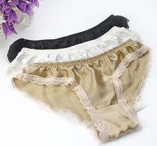 100 mulberry silk underwear lace ladies low waist breathable underwear briefs