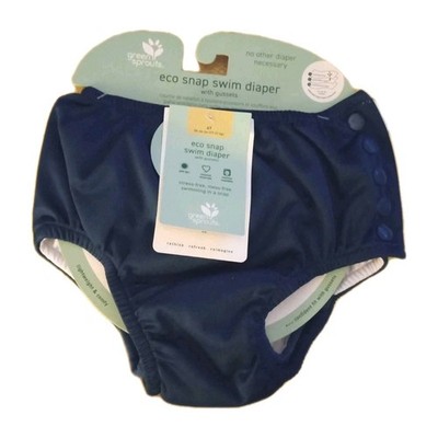NEW Eco Snap Swim Diaper 4T Navy Reusable Waterproof Triple Layer Protection NWT