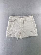Forever 21 Women's Size 26 White Distressed Denim Shorts