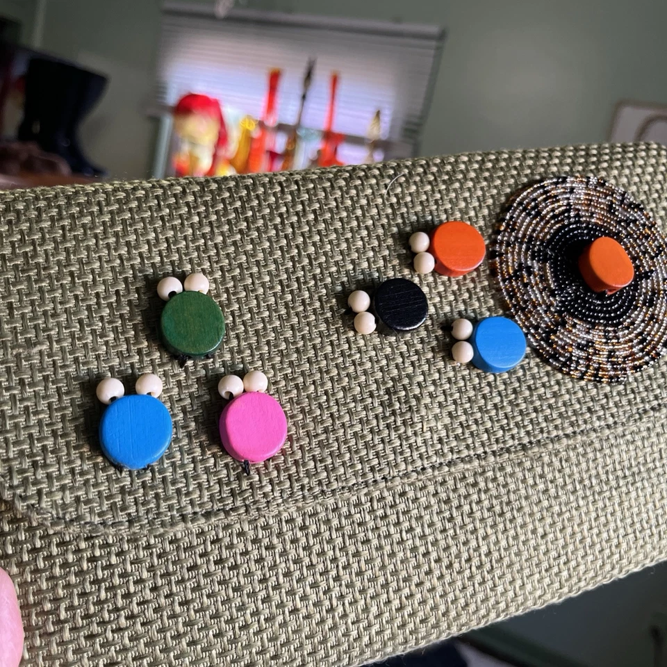 Bolso de Mano Bolso de Mano Masai Sisal Con Cuentas Hecho a Mano Color Étnico Pop Retro Hecho en Congo  Foto 2 de 4