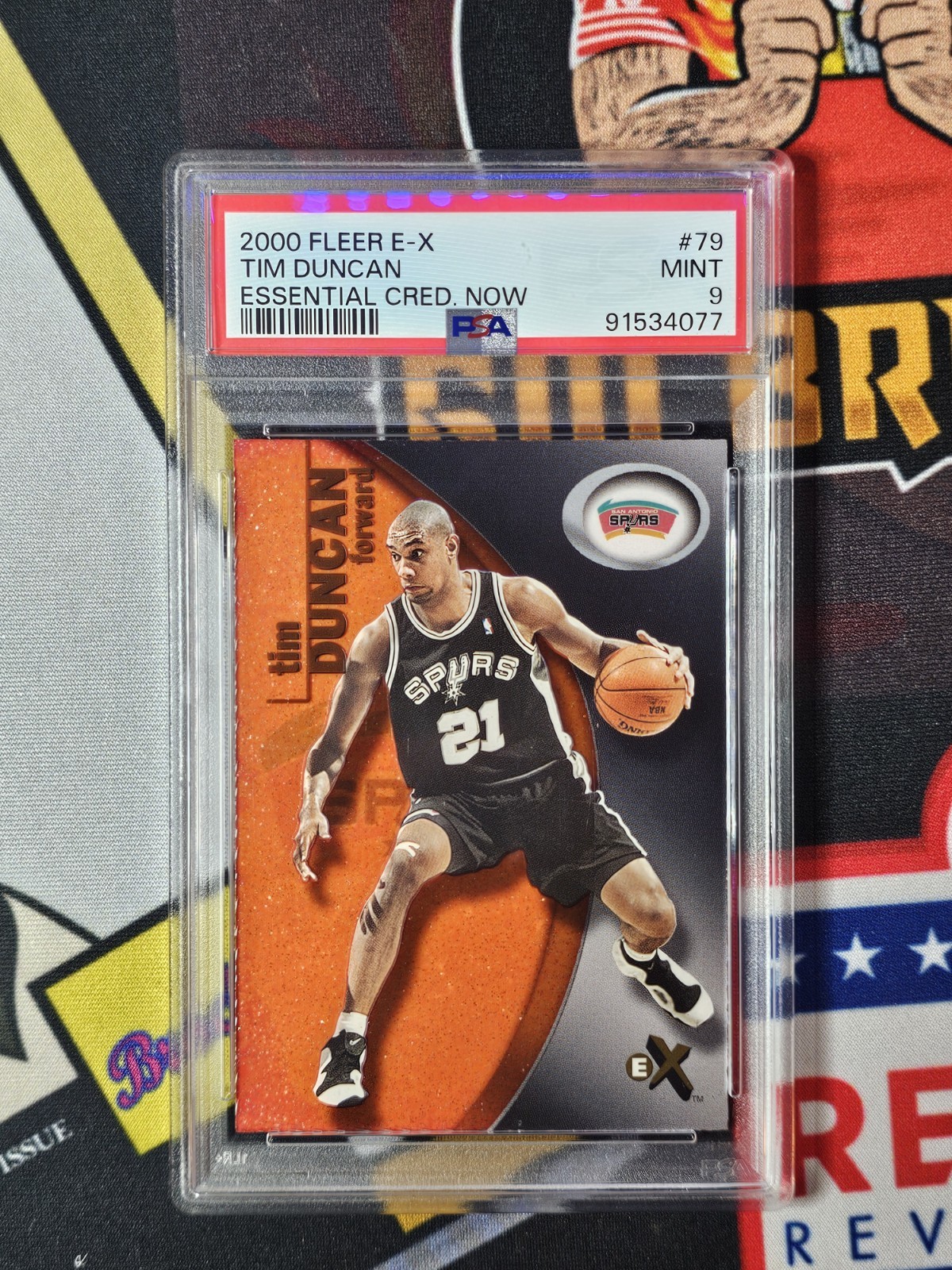 2000 FLEER E-X ESSENTIAL CREDENTIALS NOW #79 TIM DUNCAN /201 PSA 9 SPURS