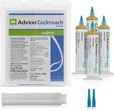 GENUINE Advion Roach Killer | 4 PACK | Cockroach Gel Bait Tubes + Plunger & Tips