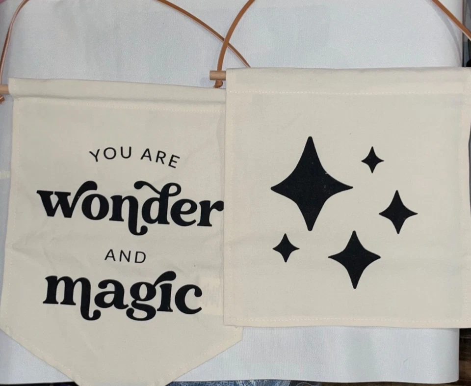 Hermosos letreros de decoración de pared para guardería KIBAGA - Juego de 2 lindos diseños que son pe Foto 3 de 4