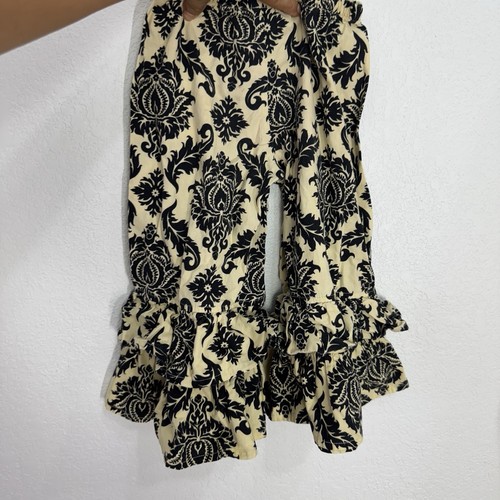 Persnickety Paisley Ruffle Hems Pants Girls Size 5 Years Old Casual Pullon Cottn - Picture 4 of 11