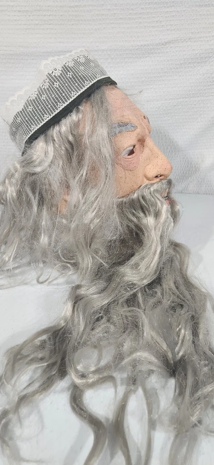 Harry Potter Dumbledore Adult Latex Mask Rare Vtg Full Head Hair Beard Bust  - Image 4 of 4
