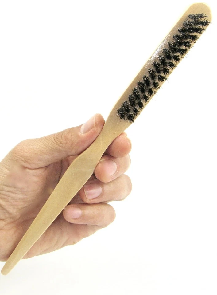 Cepillo de burlas con mango de madera - Cerdas de jabalí profesionales para actualizaciones, volumen y brillo Foto 3 de 4