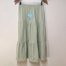 Skirt Flannel Girls XL 14/16 Maxi Green Polka Dot Ruffle Tier Mom and Pop's Kids