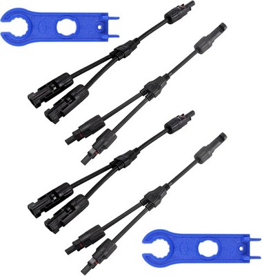 2 Paar Y Abzweig Parallelverbinder MMF und FFM Solar Abzweig Adapter schwarz, Y Pho