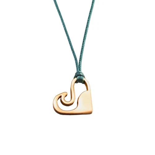 Silver+Surf Silver Jewelry Love Wave Pendant Gold Plated Bracelet Necklace