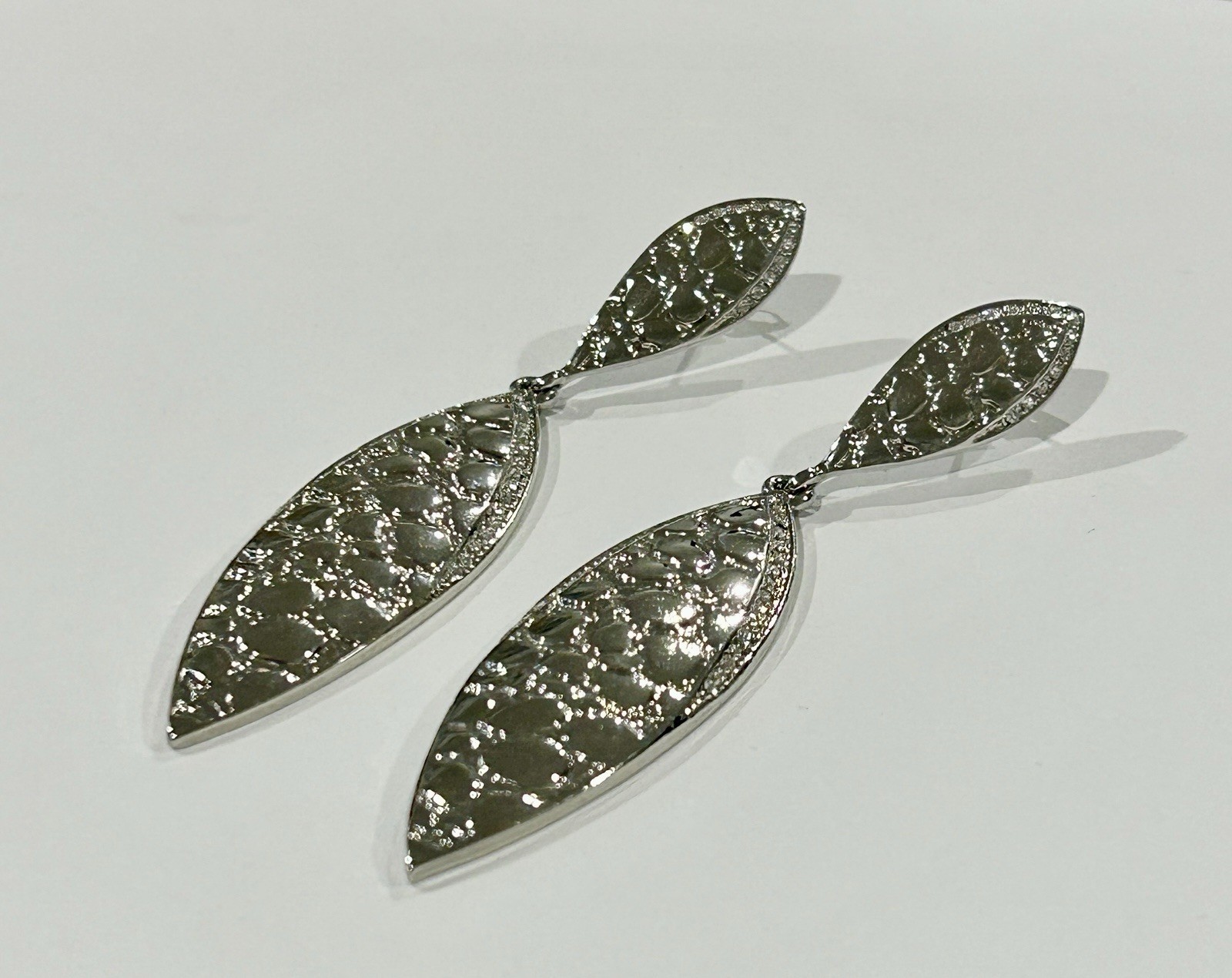 Signed IMAN Large Silver-tone Statement Pierced E… - image 1