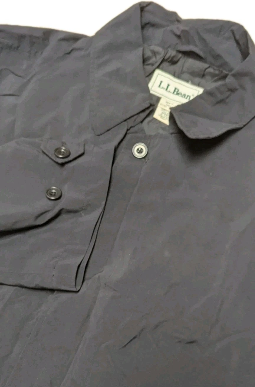 LL Bean Black Water Proof Trench Coat Men's XLT Tall