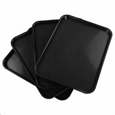 Plastic Rectangular Fast Food Serving Trays, Set of 4