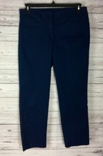 Ann Taylor Factory Women  s Navy Blue Straight Leg Flat Front Ankle Pants Size 6