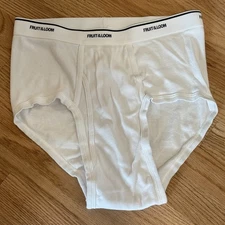 Fruit Of The Loom XL Tag Free Full Cut Soft White Briefs Underwear - 1 New Pair!