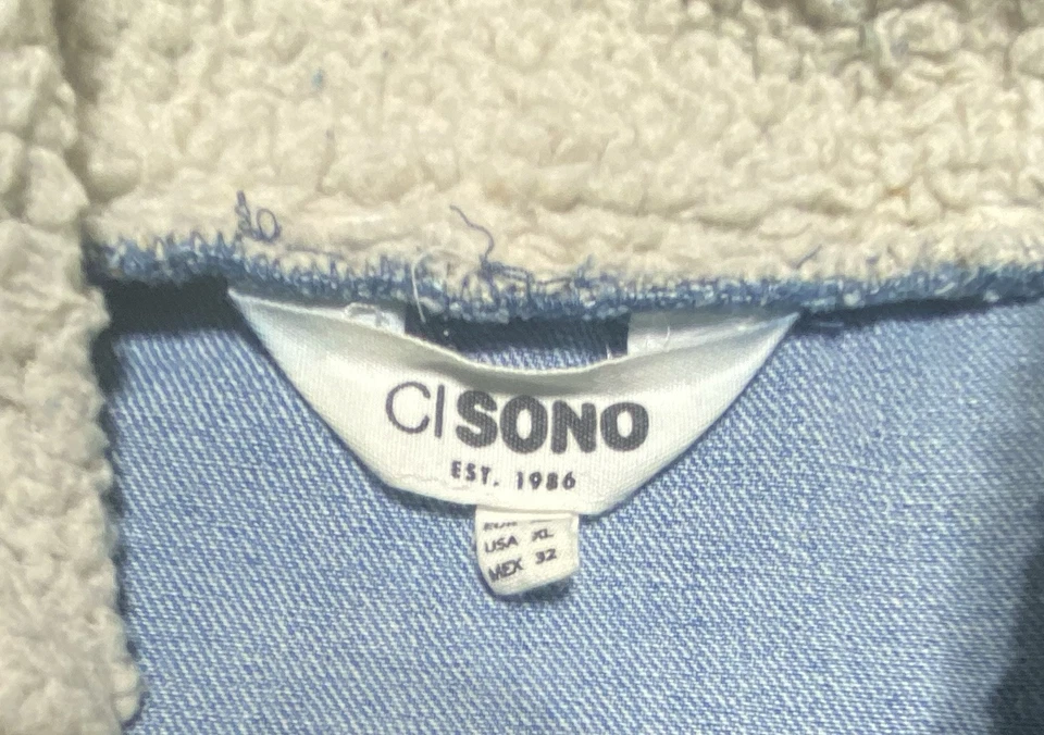 Chaqueta con Capucha Forrada Cisono Serpa Resistente a la Intemperie Denim Cremallera a Presión Para Mujer Med. Youth XL Foto 4 de 4