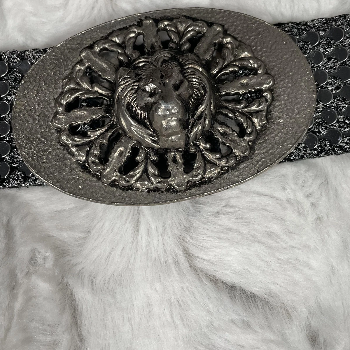 Vintage Embellished Elastic‎ Waist Belt White Rhinestones Bejeweled 80s 90s NWT Vintage 1980s Glitter Belt: Crystal Buckle Disco Belt - Etsy main image 2