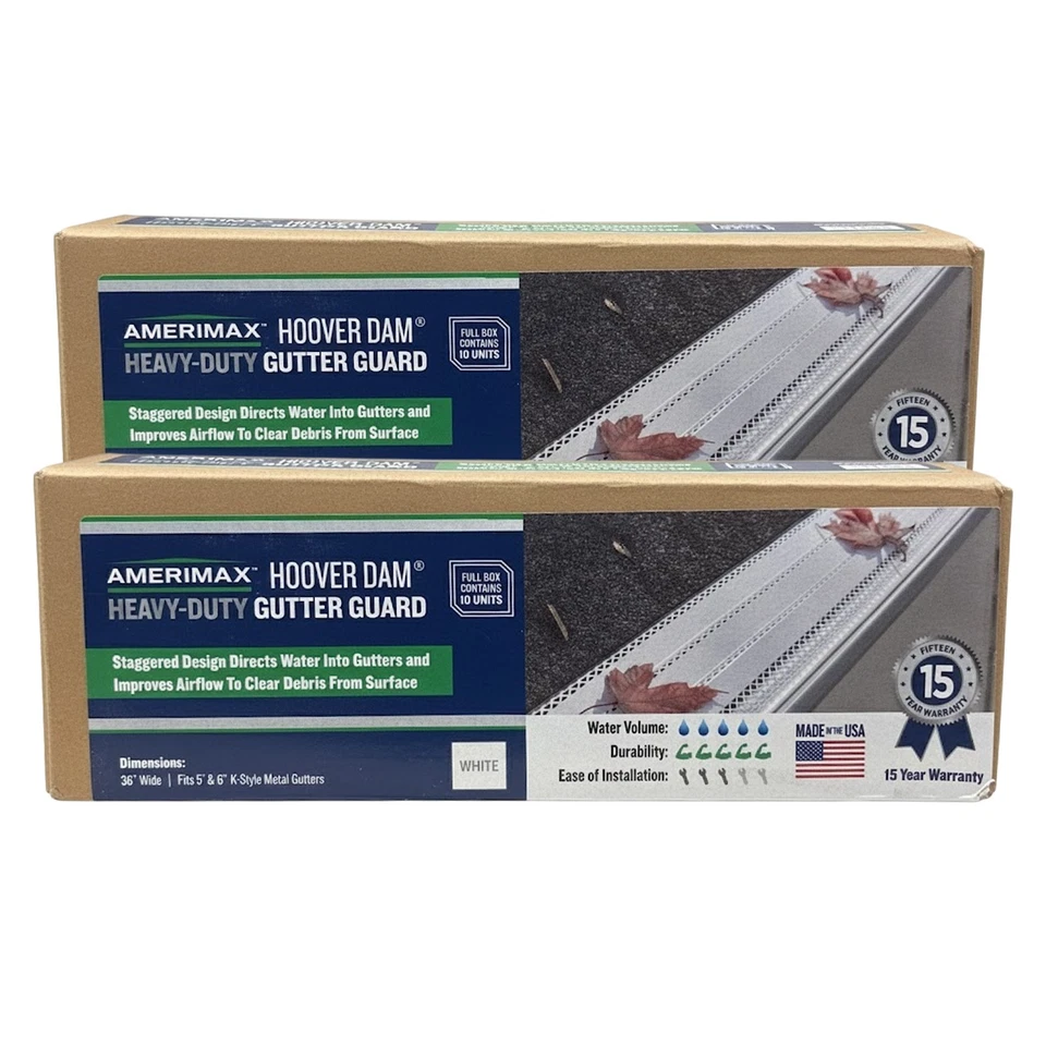 Amerimax Hoover Dam Heavy-Duty Gutter Guard Case Of 10 In White Fits 5” & 6” - Image 2 of 4