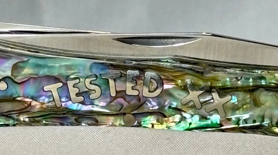 2003 Case XX Knife 8254 Trapper SS Double Folding Blades Paua Abalone Shell - Image 2 of 4