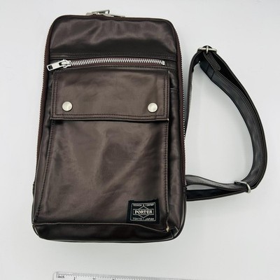 Porter Yoshida Crossbody Bag Mens Small Brown Nylon Sling Tokyo Japan Utility