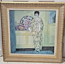 Frederick Carl Frieseke The Yellow Room Framed Print 32x32 Impressionist Art