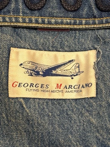 Vintage 80s GUESS Georges Marciano Denim Jacket Flying High Soutache Rope Trim L image 5