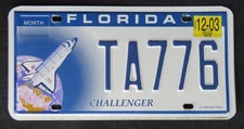 FLORIDA CHALLENGER specialty  license plate  2003   TA776
