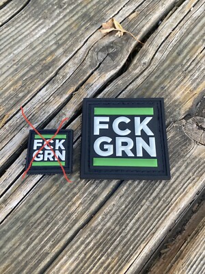 FCK GRN Patch  !!!Groß!!!  5x5 cm, Glow In The Dark,Airsoft, Morale, Paintball