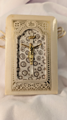 Antique French HOLY COMMUNION PRAYER BOOK MATCHING HOLDER COVER 1928 BELGIUM