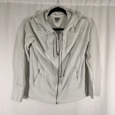 aerie Hoodie Women's Small White Full Zip Drawstring Pockets Sweater Hooded