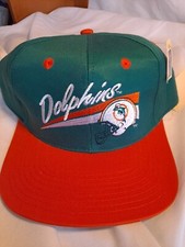 Gorra de béisbol vintage años 80 Miami Dolphins Snapback Hat ¡NUEVA! Anuncio Oficial NFL Raro!