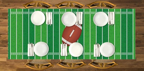 American Football Field Tablecloth Game Time Touchdown Sport Themed 60×104Inch - Foto 4 di 11