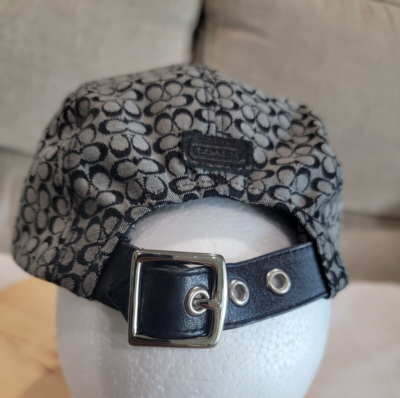 COACH Monogram Baseball Hat Ballcap Brown And Leather Strap Logo