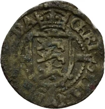 Denmark 2 Skilling 1625 Christian IV Silver 0.9g Genuine Coin #Z1113