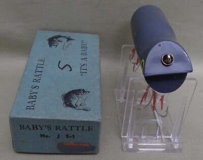 baby's rattle fishing lure Baby's Rattle Bait Mfg. Co. Rare Weedless Hook Model in Plastic, C. 1955-60