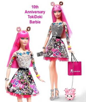 Tokidoki 10th Anniversary Barbie Doll Pink Hair Mattel CMV57 Black