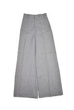 Vintage Happy Legs Trousers Womens 4 26x33 Grey Wide Leg Pinstripe Bell Bottoms