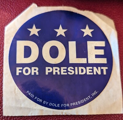 BOB DOLE for President 1996 Campaign Sticker Vintage Collectable