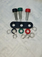 3(LOT) 4601-0 Triple Banana Jack, 15A, Turret, Black