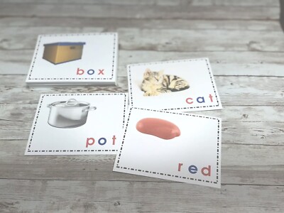 CVC Words - Picture & Word Cards for Learning Center 52 Cards- Teaching supplies