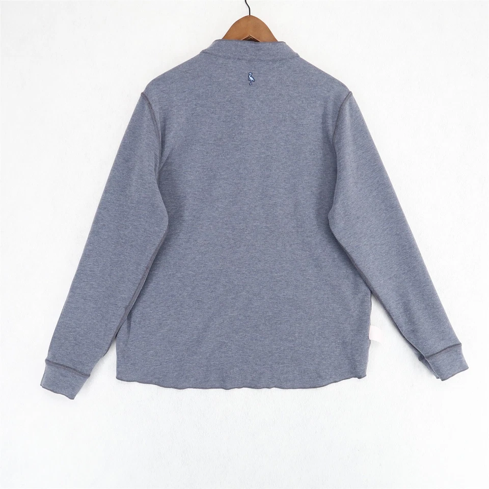 Camisa Henley Reversible Tailorbyrd Para Hombre Grande Gris Borgoña Manga Larga Foto 4 de 4